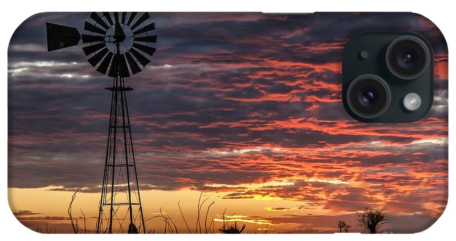 Desert iPhone Case featuring the photograph Windmill And The Sunset by Robert Bales