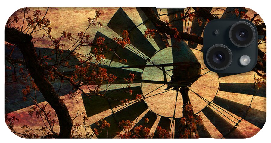 Windmill iPhone Case featuring the photograph Windmill Through The Oak by Deena Stoddard