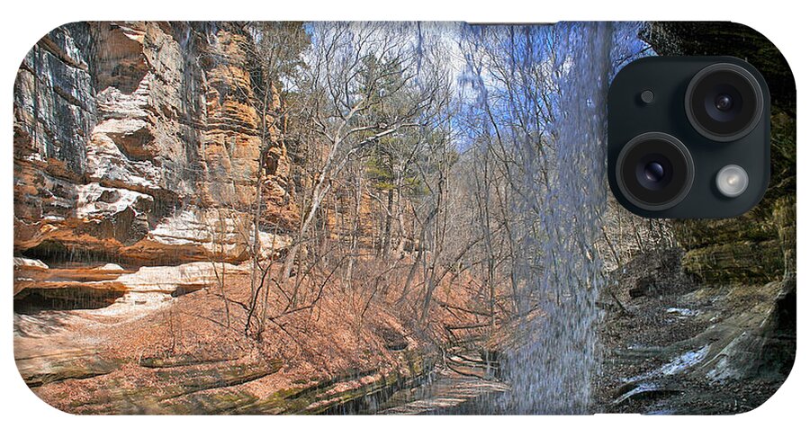 Starved Rock iPhone Case featuring the photograph Window of a Waterfall by Kathleen Scanlan