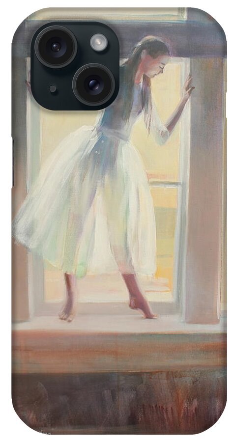 Ballerina iPhone Case featuring the painting Window poses by Susan Bradbury