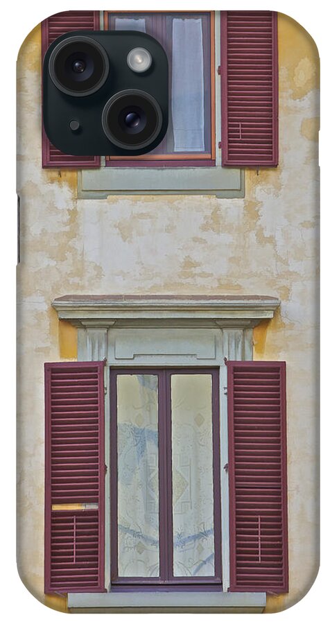 cassa Di Ridparmio Di Firenze iPhone Case featuring the photograph Windows of Tuscany by David Letts