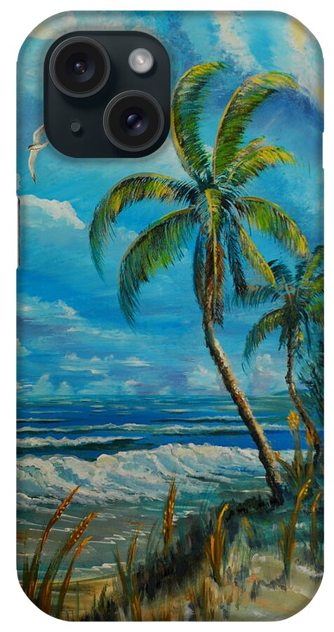 Beach iPhone Case featuring the painting Windswept Beach by Steve Ozment