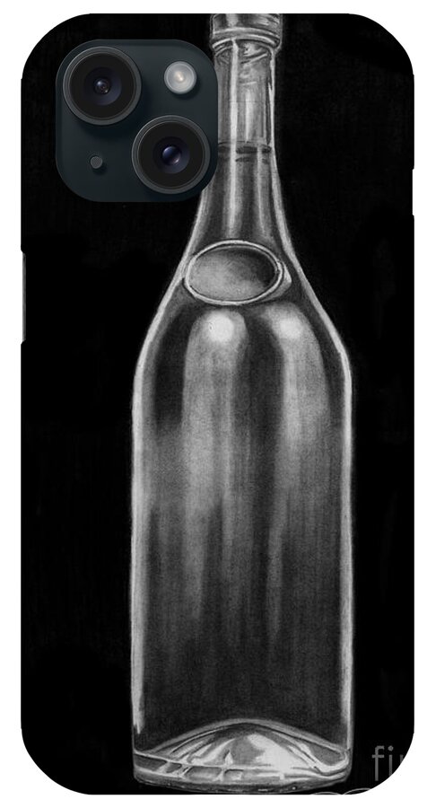 Charcoal iPhone Case featuring the drawing Wine Bottle by Bill Richards