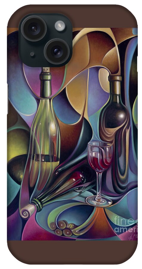 Wine iPhone Case featuring the painting Wine Spirits by Ricardo Chavez-Mendez