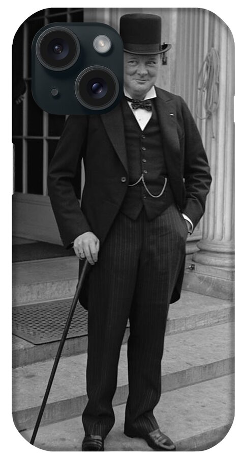 Winston Churchill iPhone Case featuring the photograph Winston Churchill by War Is Hell Store