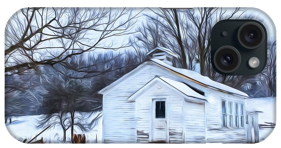 Landscape iPhone Case featuring the photograph Winter at the Amish Schoolhouse by Chris Bordeleau