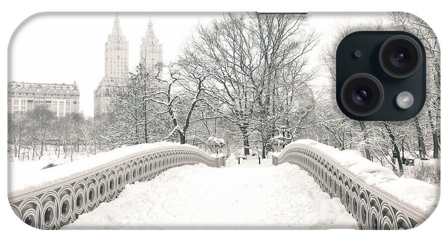 Nyc iPhone Case featuring the photograph Winter - Central Park - Bow Bridge - New York City by Vivienne Gucwa