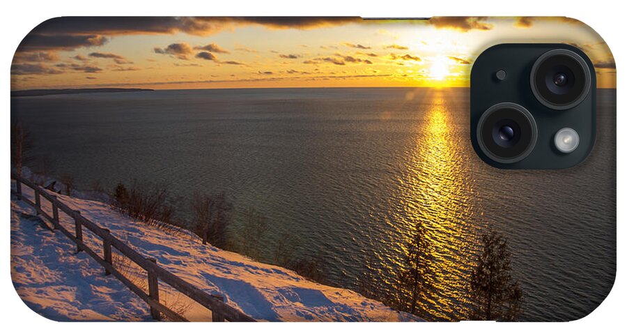 Lake iPhone Case featuring the photograph Winter Cliffs On Lake Michigan by Owen Weber