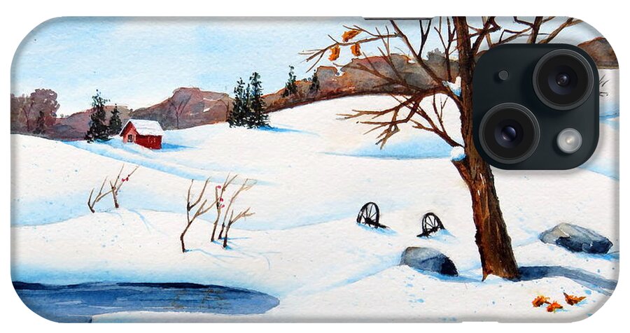 Snow iPhone Case featuring the painting Winter Drifts by Joseph Burger