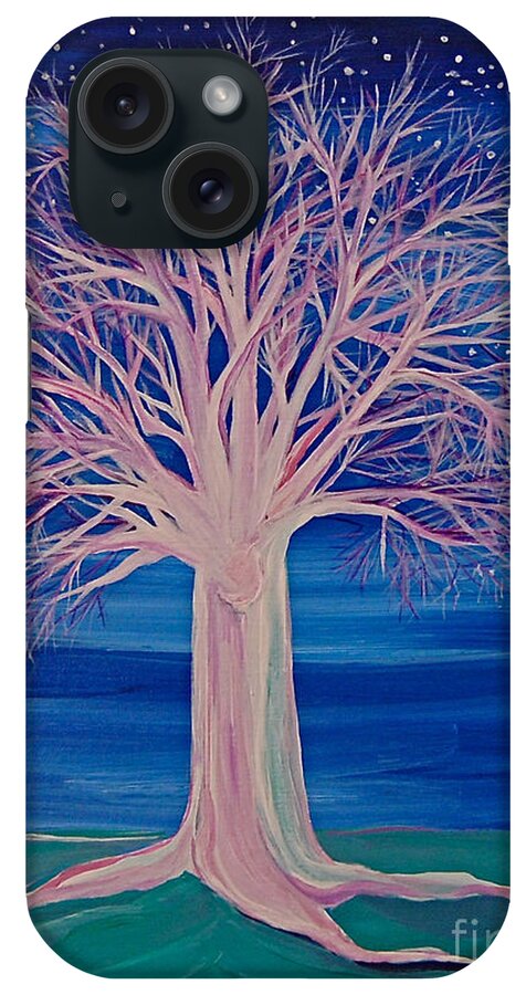 Tree iPhone Case featuring the painting Winter Fantasy Tree by First Star Art