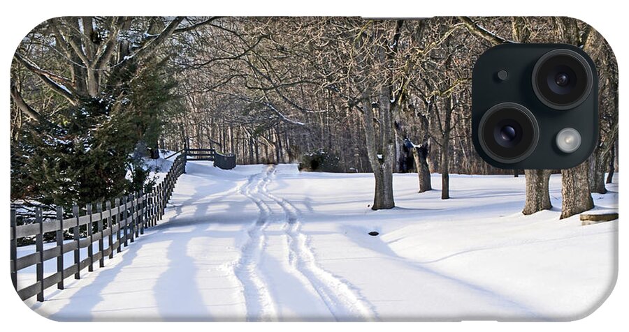 Beauty iPhone Case featuring the photograph Winter Farm Lane by Bill TALICH
