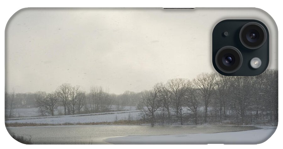 Scenic iPhone Case featuring the photograph Winter Lake and Forest by Lynn Hansen