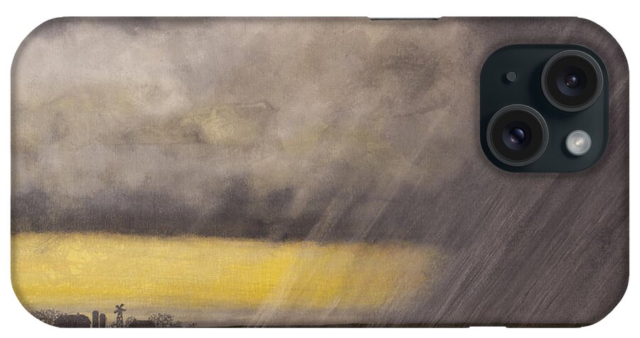 Storm Clouds iPhone Case featuring the painting Winter Rain by Jack Malloch