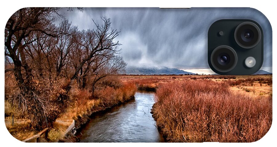 River iPhone Case featuring the photograph Winter Storm over Owens River by Cat Connor
