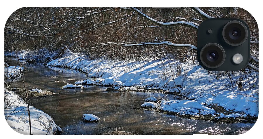 Landscape iPhone Case featuring the photograph Winter stream by Mikki Cucuzzo