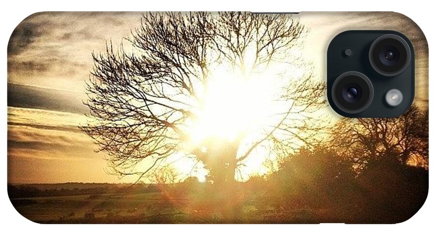 Views iPhone Case featuring the photograph #winter #trees #sunshine #portishead by Ann Singer