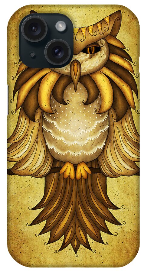Wise iPhone Case featuring the painting Wise Owl by Brenda Bryant
