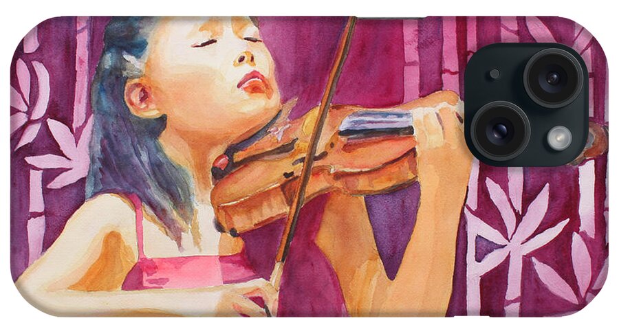 Violin iPhone Case featuring the painting With Feeling by Jenny Armitage