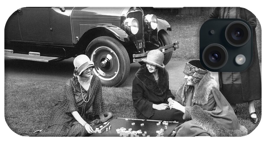 1920s iPhone Case featuring the photograph Women Playing Mahjong by Underwood Archives