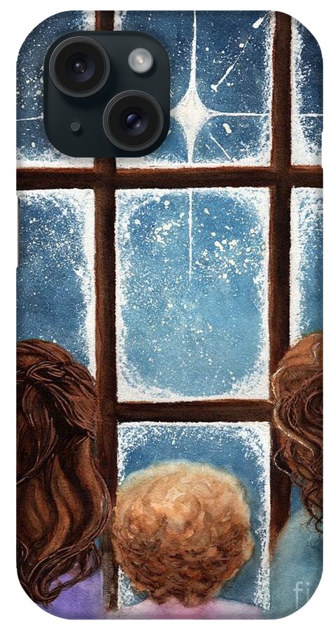 Window iPhone Case featuring the painting Wonder of the Night by Janine Riley