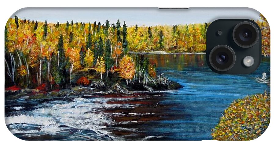 Wood Falls iPhone Case featuring the painting Wood Falls by Marilyn McNish