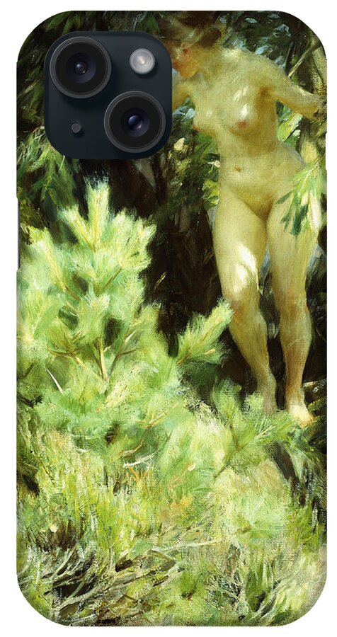 Anders Leonard Zorn iPhone Case featuring the painting Wood-Sprite by Anders Leonard Zorn