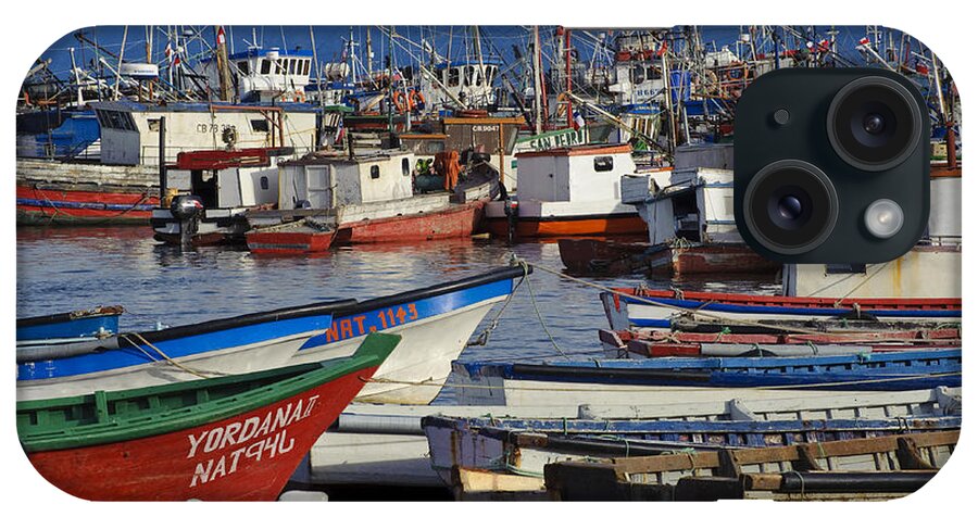 Chile iPhone Case featuring the photograph Wooden Fishing Boats In Harbor, Chile by John Shaw