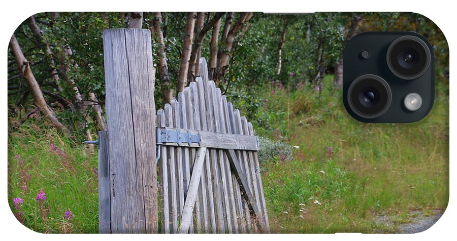 Door iPhone Case featuring the photograph Wooden garden door in the solitude by Amanda Mohler