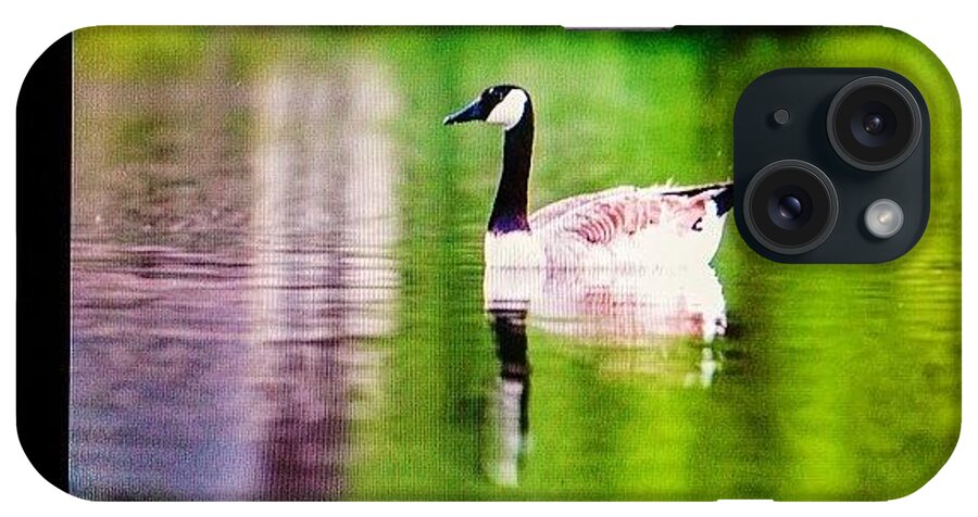 Goose iPhone Case featuring the photograph Working On Scooter Lake #goose by Scott Pellegrin