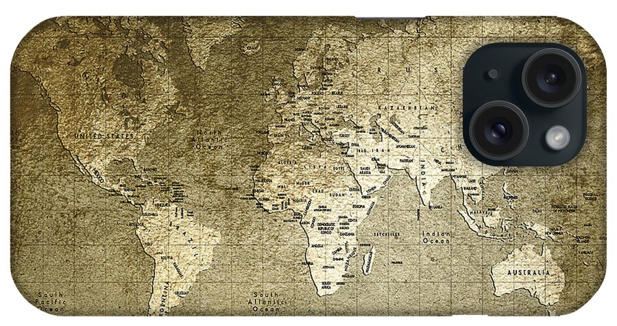 World iPhone Case featuring the photograph World map by Paulo Goncalves