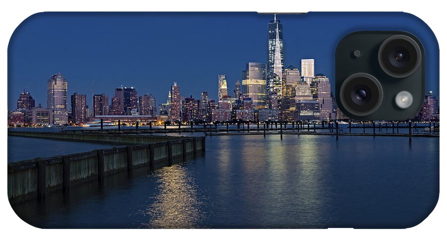 World Trade Center iPhone Case featuring the photograph World Trade Center Super Moon by Susan Candelario