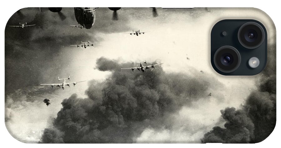 Wwii iPhone Case featuring the photograph WWII B-24 Liberators over Ploesti by Historic Image