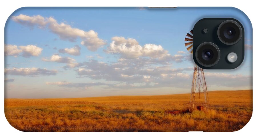 Wyoming iPhone Case featuring the photograph Windmill at Sunset by Amanda Smith