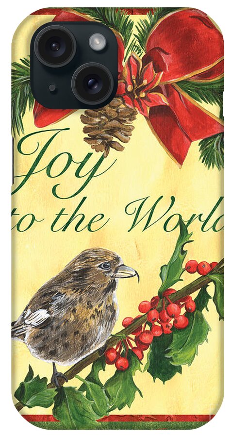 Titmouse iPhone Case featuring the painting Xmas around the World 2 by Debbie DeWitt