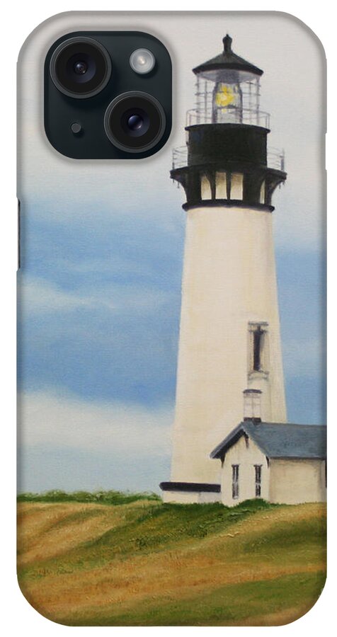 Oregon iPhone Case featuring the painting Yaquina Head Lighthouse by Jimmie Bartlett