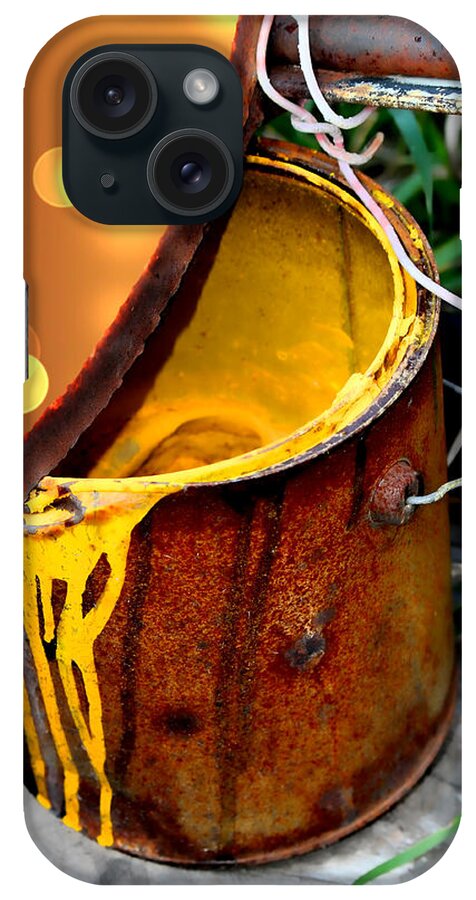 Bucket iPhone Case featuring the photograph Yellow Bucket by Sylvia Thornton