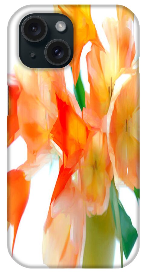 Abstract iPhone Case featuring the digital art Yellow Flower Bouquet by Rafael Salazar