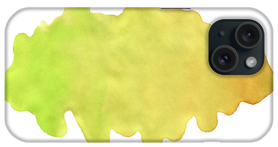 Watercolor Painting iPhone Case featuring the digital art Yellow Green Watercolor Paint Texture by 4khz