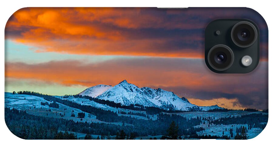 Yellowstone iPhone Case featuring the photograph Yellowstone Sunset by Kevin Dietrich