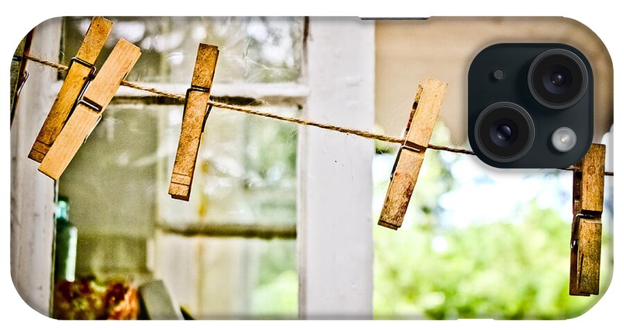 Clothes Pins iPhone Case featuring the photograph Yesterdays Chores by Colleen Kammerer