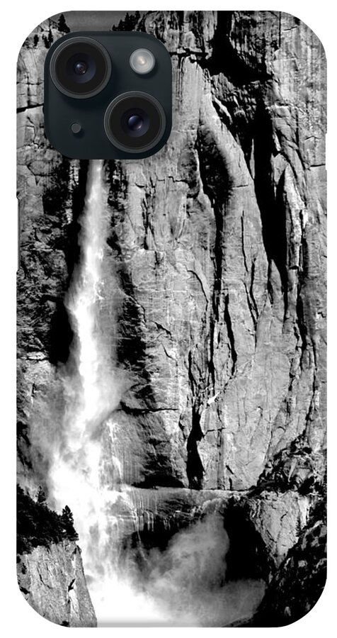 Yosemite Falls iPhone Case featuring the photograph Yosemite Falls Black and White by Eric Tressler