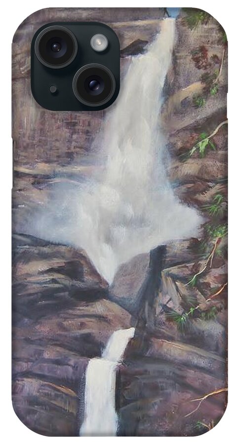 Waterfalls iPhone Case featuring the painting Yosemite Falls by Sherry Strong