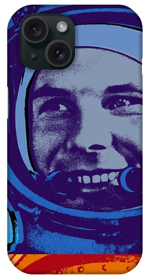 Soviet iPhone Case featuring the digital art Yuri Gagarin by Jean luc Comperat