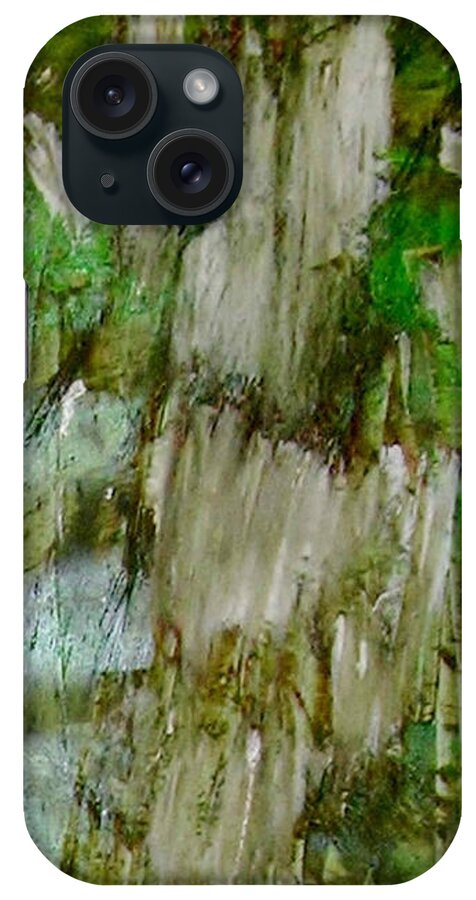 Acryl Painting Artwork iPhone Case featuring the painting Y - grass by KUNST MIT HERZ Art with heart