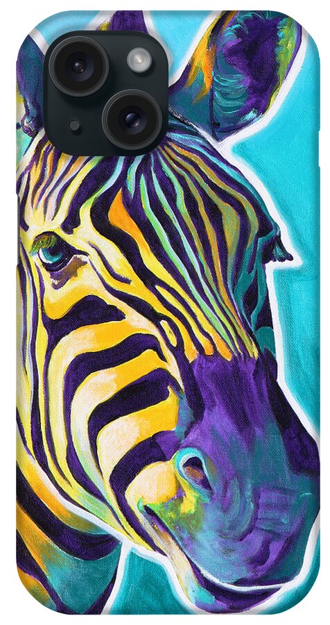 Zebra iPhone Case featuring the painting Zebra - Sunrise by Dawg Painter