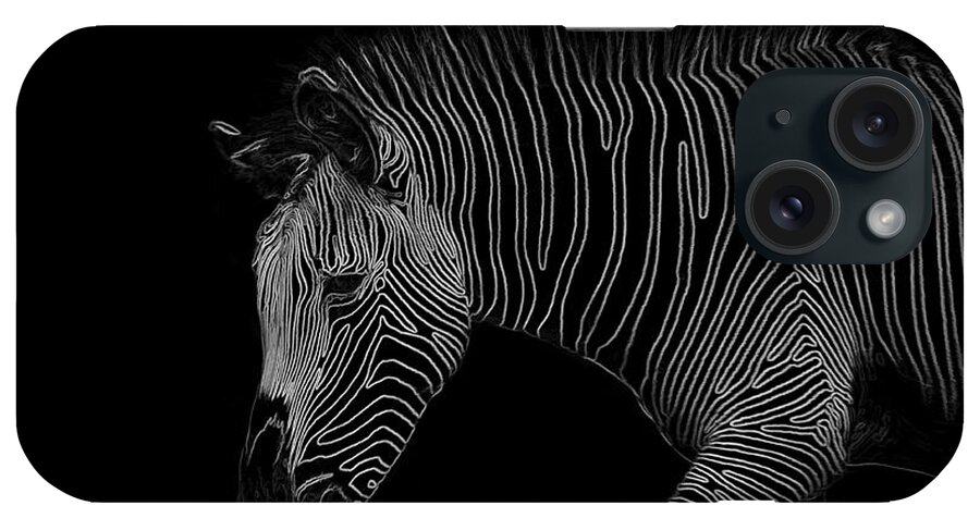 Zebra iPhone Case featuring the digital art Zebra Art by Bianca Nadeau