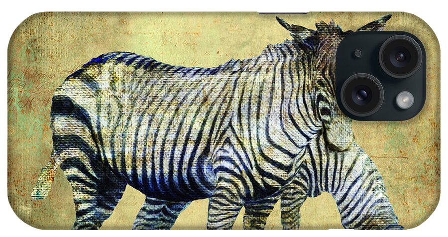 Zebra iPhone Case featuring the digital art Zebras grazing by Sandra Selle Rodriguez