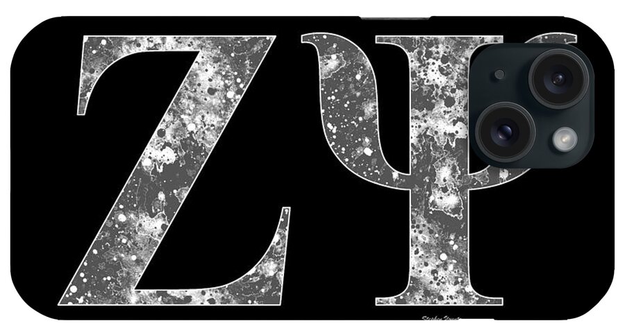 Zeta Psi iPhone Case featuring the digital art Zeta Psi - Black by Stephen Younts