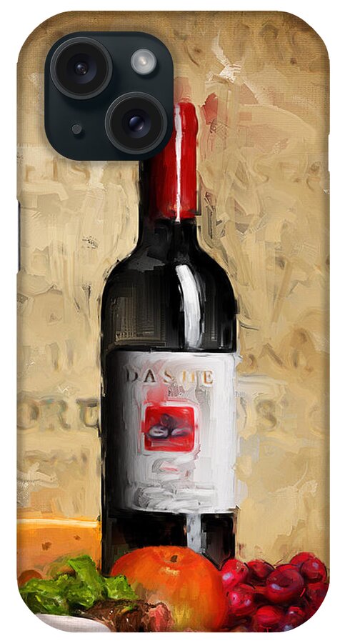 Wine iPhone Case featuring the painting Zinfandel IV by Lourry Legarde