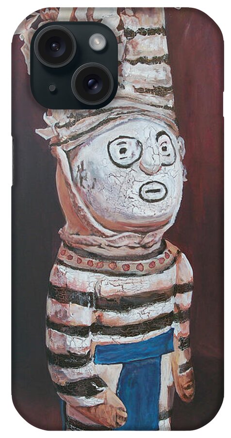 Zuni iPhone Case featuring the painting Zuni Clown by Christine Lytwynczuk